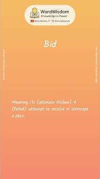 What does "Bid" mean? | English vocabulary shorts | #bid #wordwisdom
