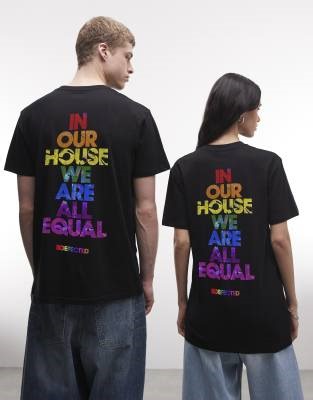 PRNT Prnt - defected records all equal - supporting just like us for pride 2026 t-shirt in black | ASOS