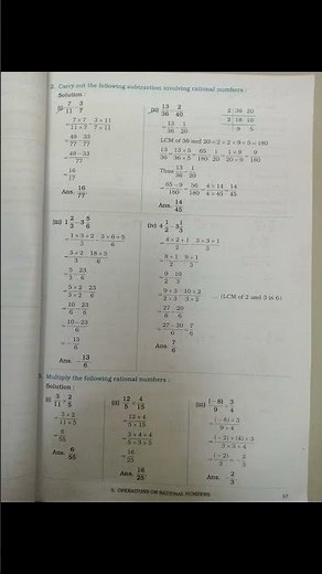 Std. 7th Sub - Maths 5. Operations on Rational Numbers Practice Set 22 all question answer in digest