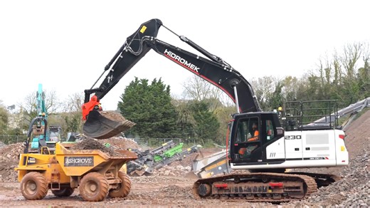 This large machine handles heavy loads with steady control