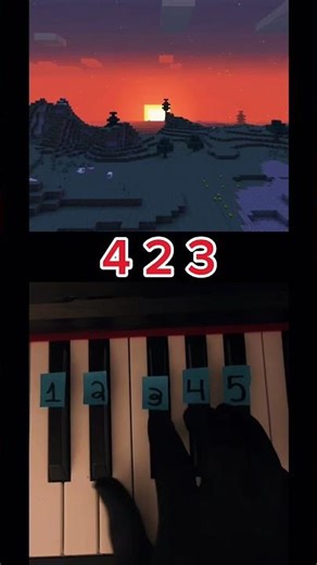 Minecraft Theme Piano Tutorial 😄 #piano #minecraft #chillmusic #sunset #tutorial #gloves #peaceful