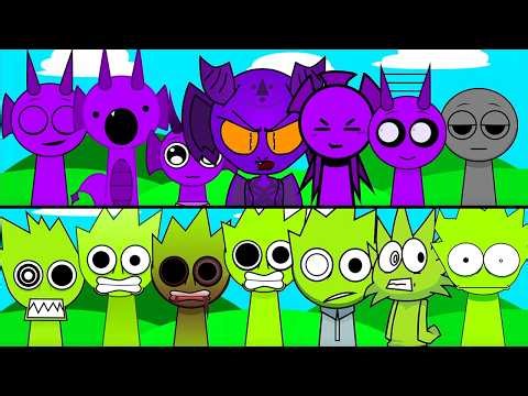 Every Durple & OWAKCX Singing Together Retake, Scrunkly, ParaSprunki, Sprunksters, Pyramixed