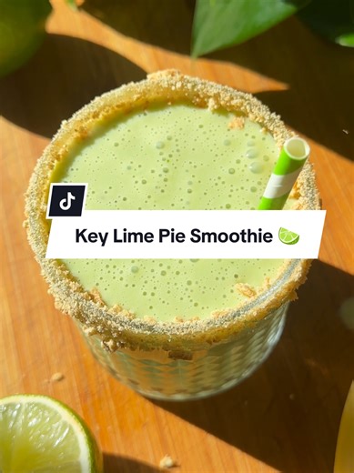 I can't be bothered to waste this good weather inside cooking! Here's how this key lime pie smoothie comes together: 1. Freeze your banana the night before 2. Blend everything until smooth 3. Rim the glass with crushed graham cracker 4. Take it outside and enjoy in the sunshine! This recipe can be found on liveeatlearn.com and linked in the comments!