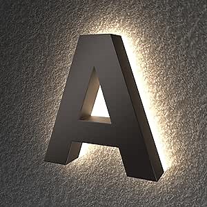 7 Inch Backlit LED House Numbers for Outside Light Up,Lighted Houme Address Numbers,Illuminated Modern House Numbers Made of 304 Stainless Steel and Acrylic