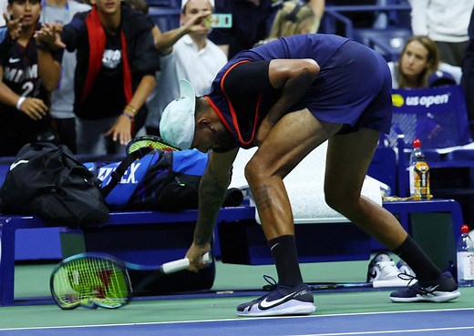Nick Kyrgios’ US Open ends with five-set loss and a tantrum