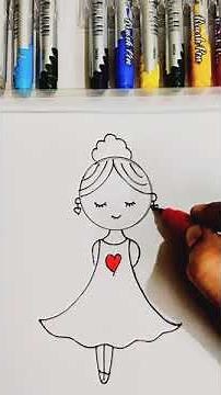 Barbie doll drawing easy | How to draw a Barbie doll drawing | Barbie doll drawing step by step