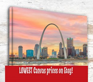 St Louis Skyline Canvas Print, Gateway Arch Wall Art - Etsy