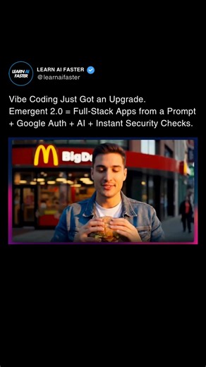 Learn AI Faster | Artificial Intelligence (AI) | Emergent 2.0 is here! Build full-stack apps from a simple prompt — now with Google Auth, LLM integration, and auto security & scalability... | Instagram