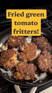 Making fried green tomato fritters!