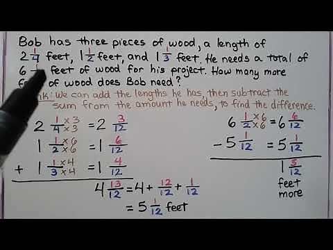 5th Grade Math 6.6, Add & Subtract Mixed Numbers with Unlike Denominators