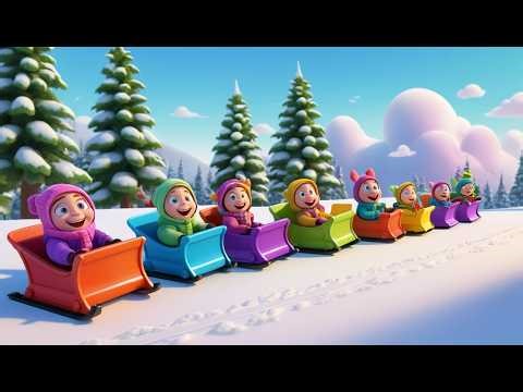 Ten Little Toy Sleds Slide Slide Slide | Winter Fun & Counting Song for Kids