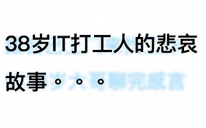 38岁IT打工人的悲哀故事