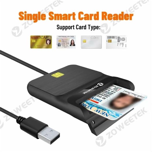 New Zoweetek ID Smart Card Reader for DNI EMV CAC Bank Chip