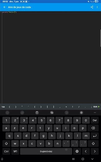 Mon premier Hello world #coding #python #sololearn #code #learnpython #developer #helloworld #tech