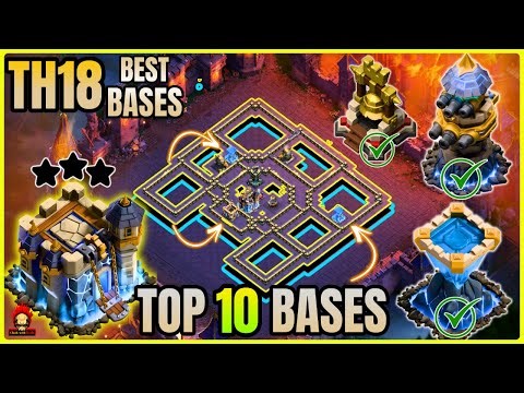 AFTER UPDATE TOP 10 TOWNHALL 18 BASE ! BEST TH18 LEGEND BASES WITH LINK ! ANTI 2 STAR TH18 WAR BASE