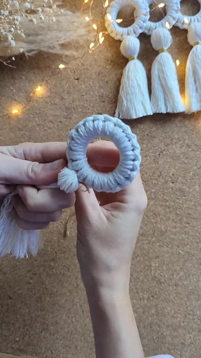 97K views · 1.1K reactions | Let's make a macrame Christmas ornament. ✨ The wooden ring can be any size you like and the cotton cord is about 150cm long (the bigger the ring, the longer the rope needs to be). ☺️ #macrametutorial #timelapseart #macrame #christmasdecor #DIYChristmas | Nature's inspired Macrame | Facebook