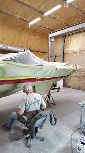 About to lay down some new flake on the Skeeter chip/gouge chine Repair. | Skys the limit fiberglass repair and detail