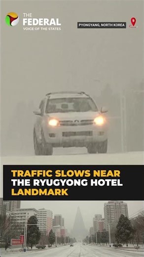 Pyongyang witnesses first snowfall of the season | North Korea | #shorts