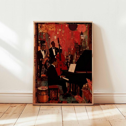 Jazz Poster, Music Wall Art, Vintage Jazz Print, Saxophone Decor, Retro Music Poster, Jazz Band Artwork, Musician Gift Idea, Jazz Club Print - Etsy