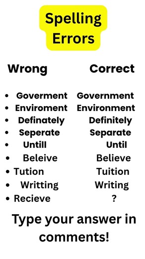 Common Spelling Errors #english #englishgrammar