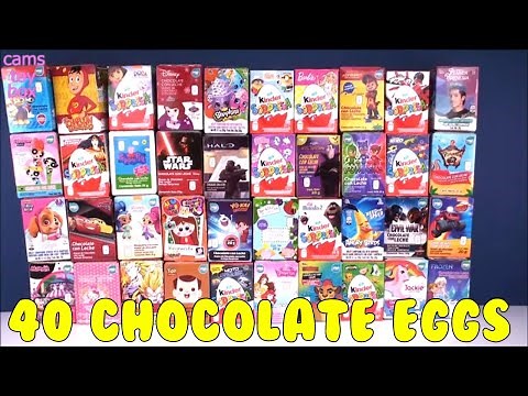 40 Chocolate Eggs Surprise TOYS Opening PEppa PIG Shopkins HELLO KITTY KINDER