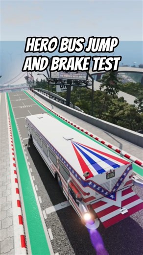Hero bus Jump and Brake test #beamngdrive #test #beamng