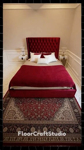 I Put PEBBLES Under My Rug! 😱 Luxury Red Bedroom Makeover