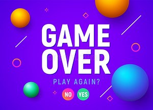 Game Over Vector Video Game Screen Background. Geometric Game Over Design Banner Stock Vector - Illustration of website, style: 229841070