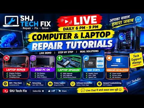 🔴 LIVE Laptop Repair & Dead PC ON | Display, SSD Upgrade & Windows Installation | SHJ Tech Fix