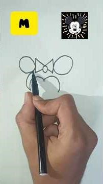 How to draw Minnie Mouse from letter 'M' | Easy Drawing Trick #shorts #drawing