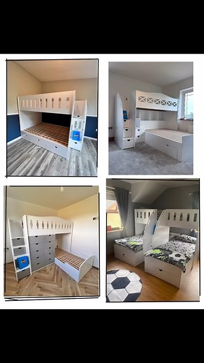 🌟 Introducing the ultimate space-saving solution for your little ones! 🛏️✨ Triple bunk beds are here to revolutionize bedtime routines, providing ample sleeping space for three kiddos in one stylish design. 😍👧👦👶 Say goodbye to cluttered rooms and hello to extra play area! 🏰✨ 🔸 Looking for a versatile option? Look no further than L shape bunk beds! 🔄🛌 These innovative designs not only maximize floor space but also add a touch of modernity to any room. 💫✨ Whether it’s for siblings or sl