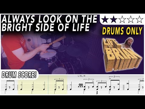 Always Look On The Bright Side Of Life (DRUMS ONLY) - Monty Python | DRUM SCORE | #492 DRUMSCRIBE