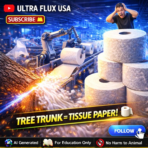 Inside the World's Largest Tissue Factory: From Giant Logs to Soft Rolls 🏭🌲 ​ Processing 2,000 Trees a Day: The Massive Industrial Tissue Process 🚀🧻 ​Welcome to Ultra Flux USA ⚙️ See how fascinating products are made, from massive factories to high-tech production lines 🌍 ​Ever wondered how a rough, massive tree trunk becomes the softest tissue paper in your home? 🌲🧻 Today, we’re taking you inside a colossal mega-factory to witness the ultimate transformation! Watch as giant logs are deba