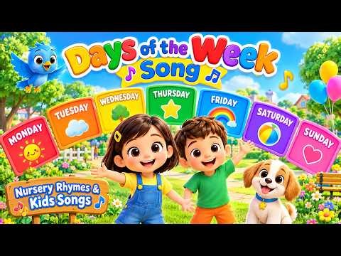 🌈📅 DAYS OF THE WEEK SONG! Monday to Sunday 🎶 | Fun Nursery Rhymes & Kids Songs for