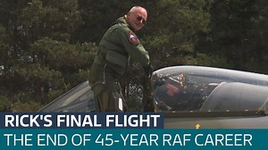RAF jet pilot lands final flight after 45-year career in the skies - Latest From ITV News