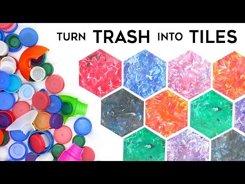 Turning Plastic Waste into 100% Recycled Tiles ♻️