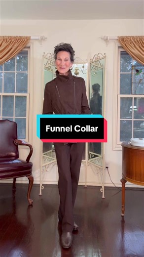 Funnel Collar & Brown with Baby Blue! Lots of options with this jacket & scarf for you! #ootd #colorcombo #collar #sustainablefashion #styleinspo