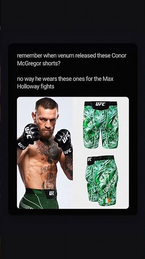 Venum Conor McGregor Shorts: Will He Wear Them in the Max Holloway Fight? 🥊 MMA UFC"