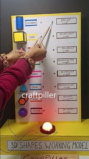 3d shapes formulas working model - shorts - craftpiller - maths project