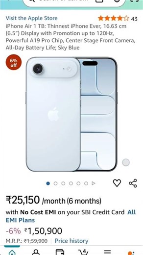 iPhone Air 💙 Thinnest iPhone Ever | A19 Pro + 120Hz | Smart Upgrade 2025