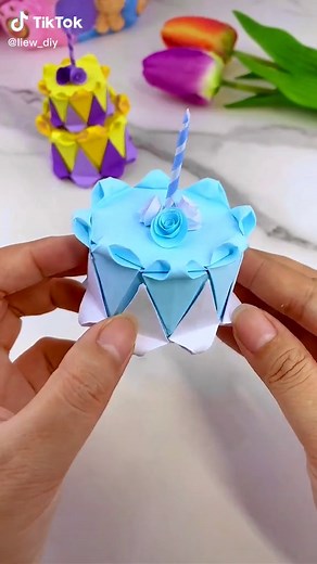 DIY Origami Birthday Cake Craft Tutorial