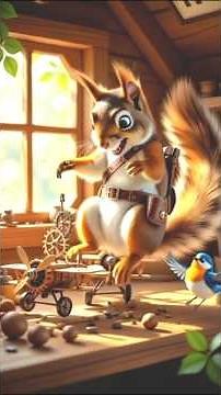 "Engineer Squirrel and Her Nuts-Powered Airplane ✈️🐿️🛠️"#usashorts