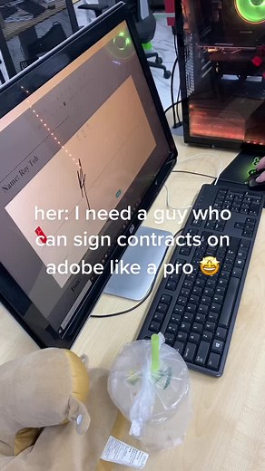 Commerating the first time boss signed a contract online! 🤩🤩🤩 #6productions #internlife #boomer #technology #fyp #thoughts
