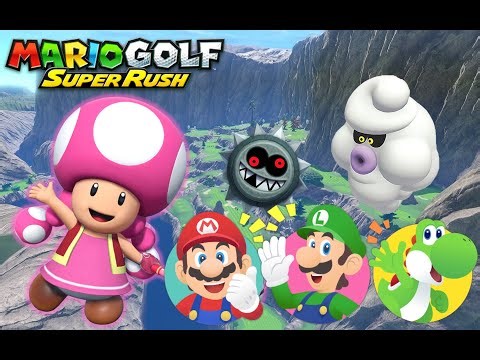 Mario Golf: Super Rush - Toadette vs Mario vs Luigi vs Yoshi - Ridgerock Lake