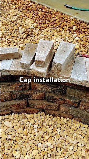 Retaining wall cap installation