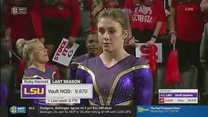 2.7K views · 203 reactions | Sarah Edwards and Ruby Harrold put up back to back 9.875s | LSU Gymnastics | Facebook
