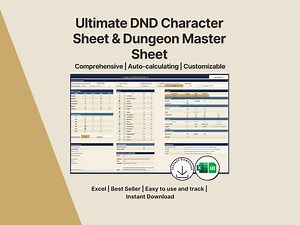 Dnd 5e Character Sheet Excel Spreadsheet Automated Spells Inventory Tracking 2014 2024 D&D Edition - Etsy
