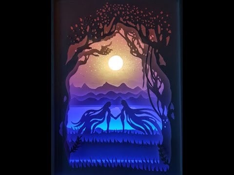 boîte à lumière en papier découpé