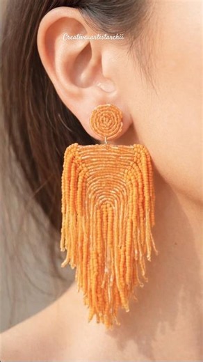 Diy Beaded Earring Making 😱🔥 #diy #earrings #trending #ytshort #shorts