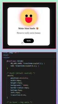 "Stan Smile Verification Captcha 😄 | HTML & CSS Creative UI | #shorts"